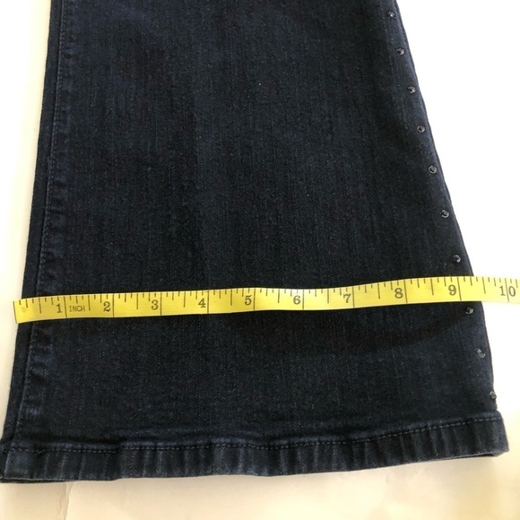 NYDJ Woman’s Denim Tummy Tuck Bootcut Black Rhinestone Jeans Size 14 - Picture 15 of 16